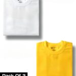 Plain White & Yellow : Half Sleeve T-Shirt