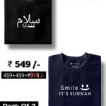 Salam & Smile is sunnah Half Sleeve Combo – Black & Navy Blue