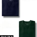 Plain Navy Blue & Bottle Green - Half Sleeve T-Shirt