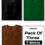 Plain Black & Bottle Green & Coffee : Half Sleeve T-Shirt