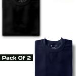 Plain Black & Navy Blue : Half Sleeve T-Shirt