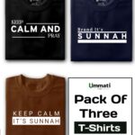 Keep calm and pray Black & Brand It’s Sunnah Navy Blue & Keep calm it’s Sunnah Coffee : Half Sleeve Combo