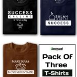 Success calling 5 time a day Black & Salah is key to success Navy Blue & Make du’aa move mountains Coffee : Half Sleeve Combo